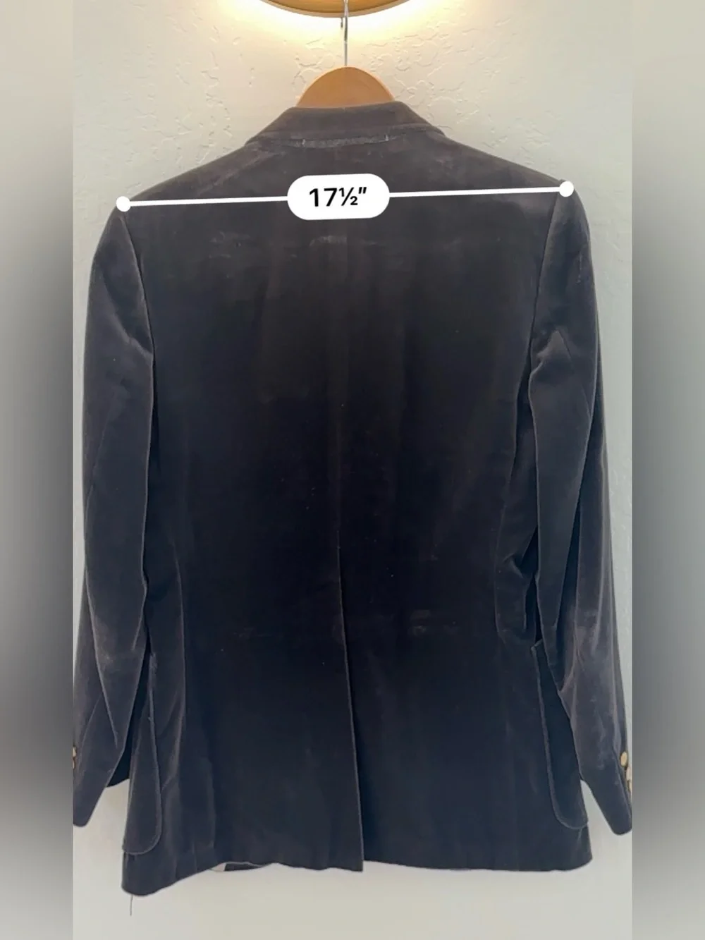 Jean Paul Germain Custom Men's Chocolate Velvet Blazer with Gold Buttons